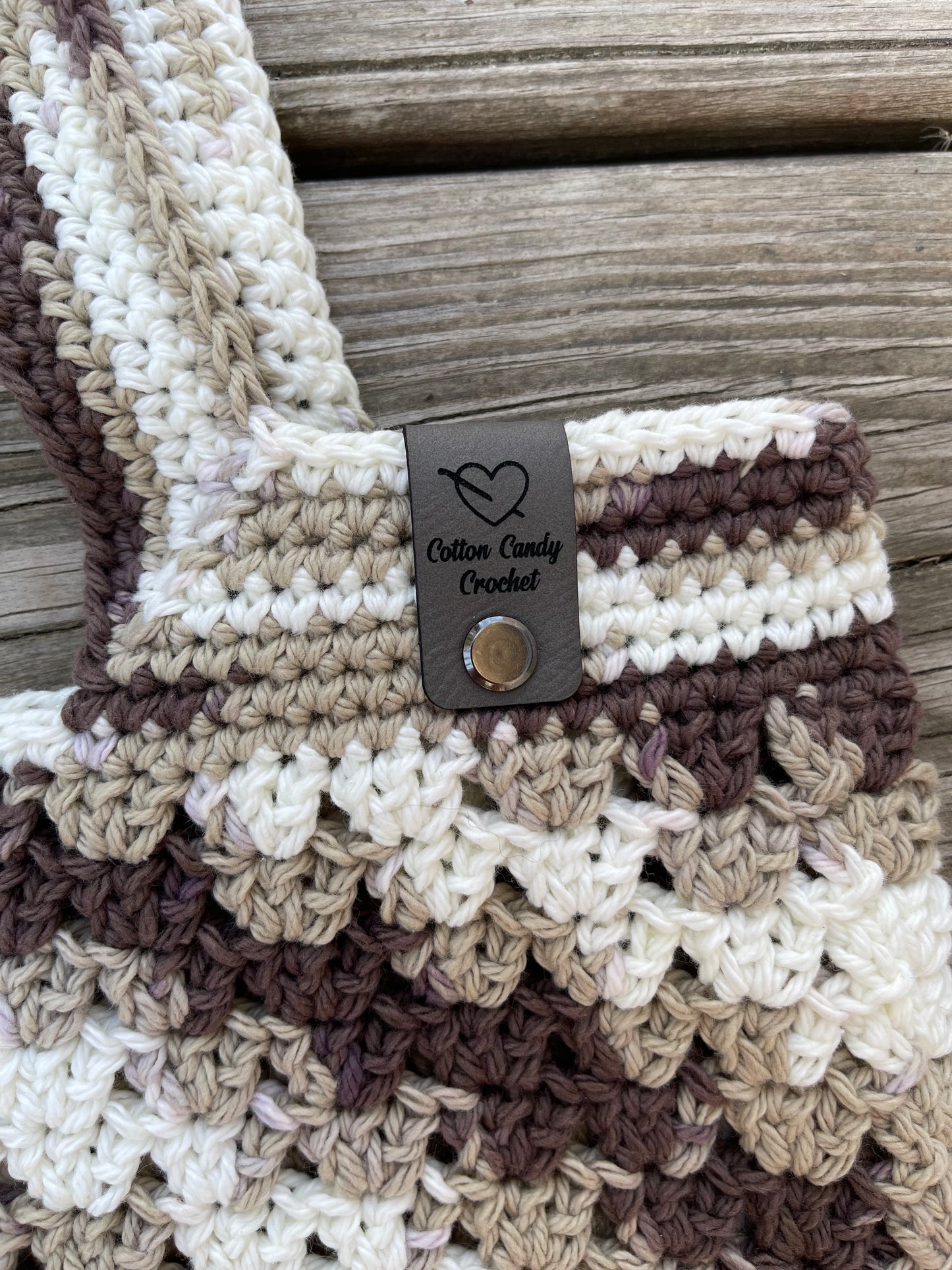 Granny Stitch Tote - Chocolate Milk Ombré