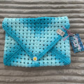 Bible Cover with Daisy Button Closure - Aqua Ombré