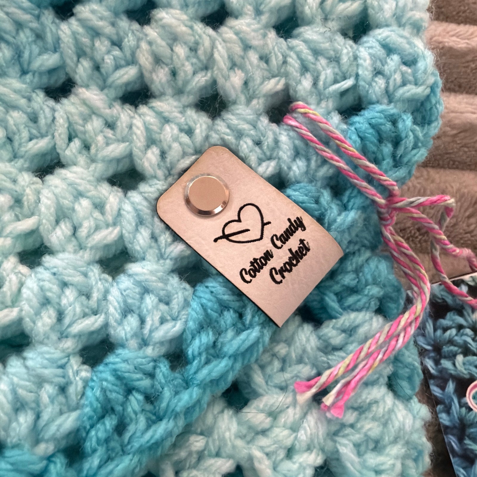 Bible Cover with Daisy Button Closure - Aqua Ombré