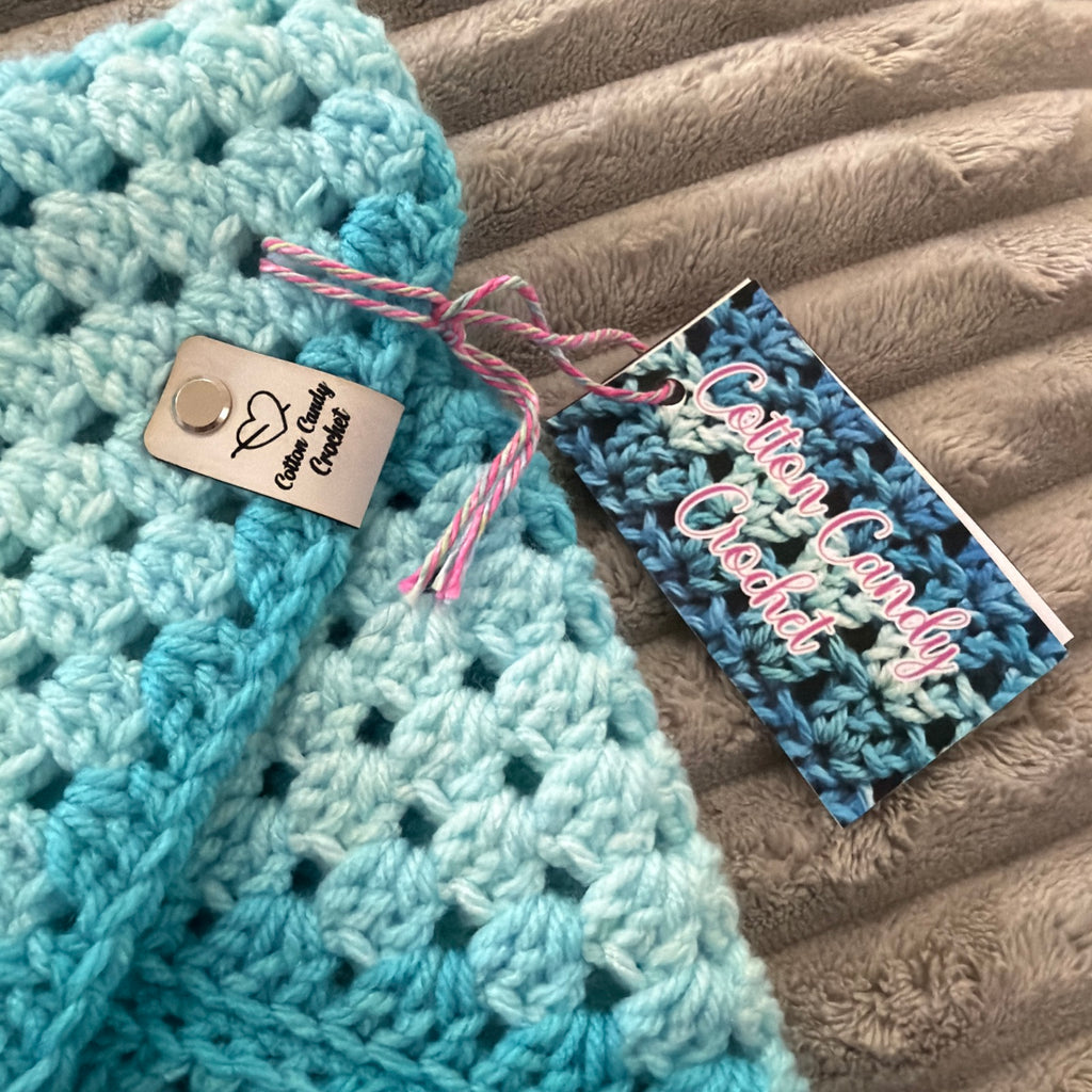 Bible Cover with Daisy Button Closure - Aqua Ombré