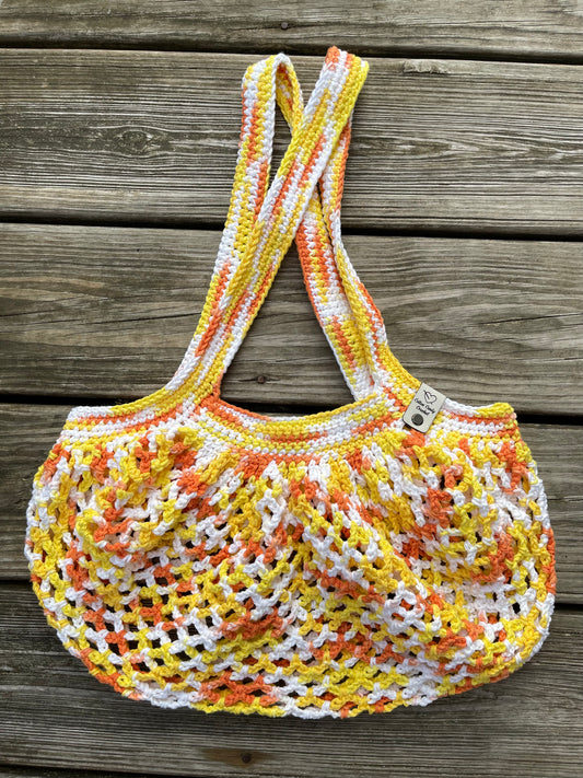 Mesh Market Bag - Creamsicle Ombré