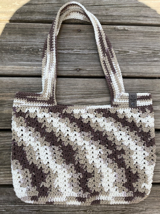 Granny Stitch Tote - Chocolate Milk Ombré