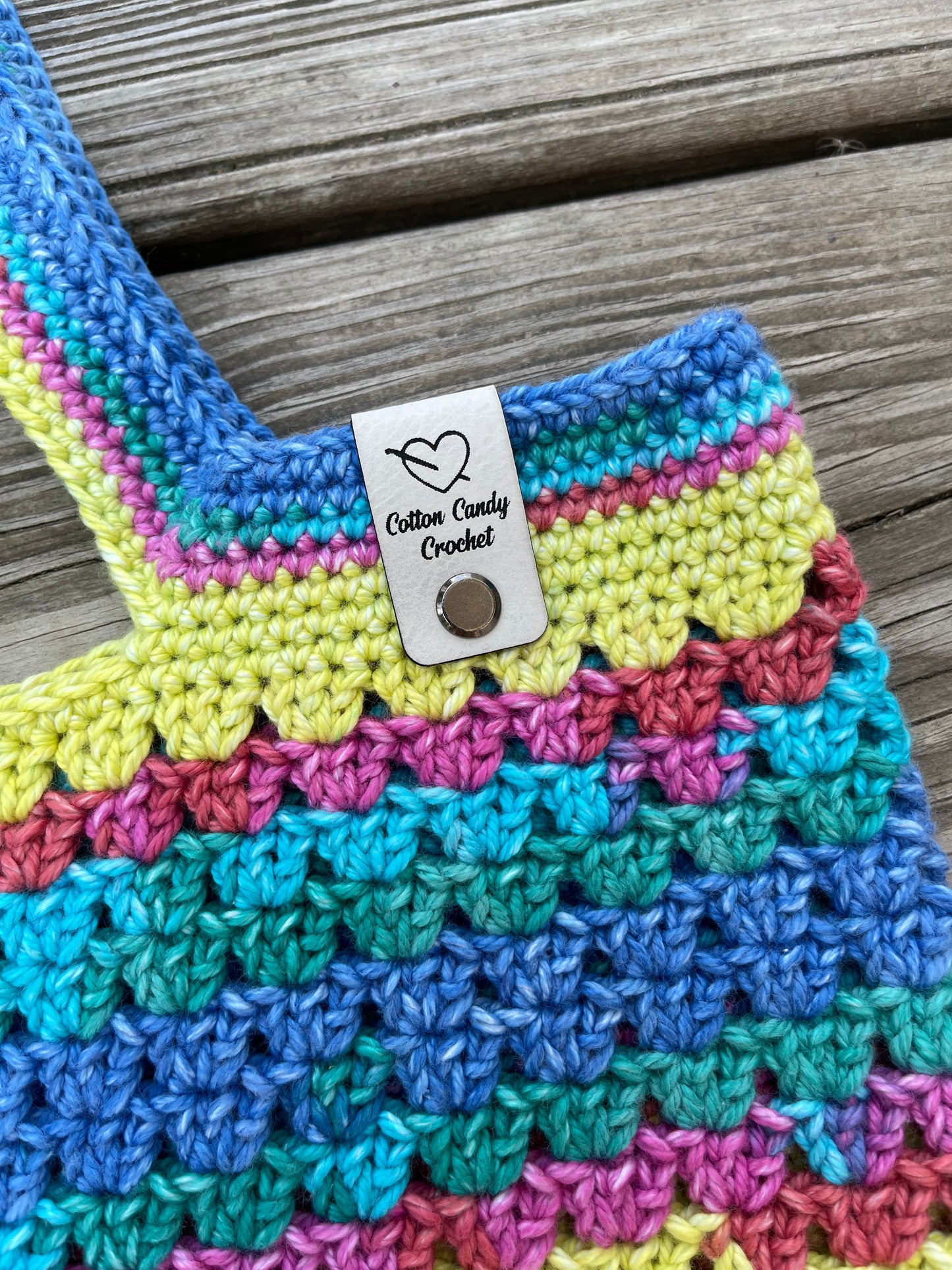 Granny Stitch Tote - Rainbow Tetris
